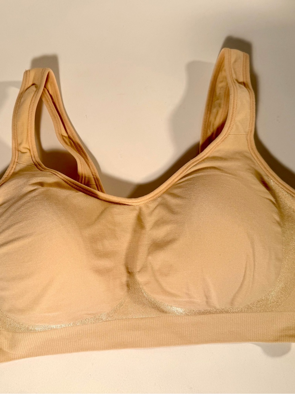Truekind Women's XL Beige Nude Wirefree Full Coverage Bra 10022 Seamfree Stretch